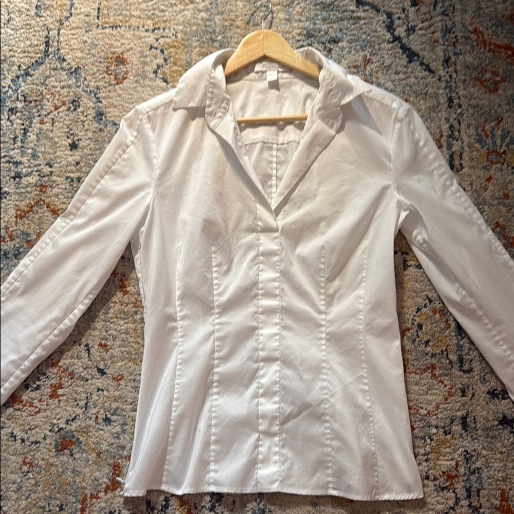 Boss White Fitted Long Sleeve Shirt
